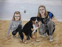 Project kinderen en hond aan strand